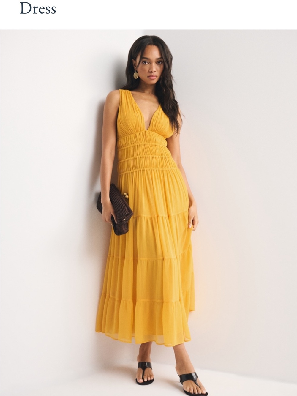 Abercrombie & Fitch Golden Tiered Maxi Dress